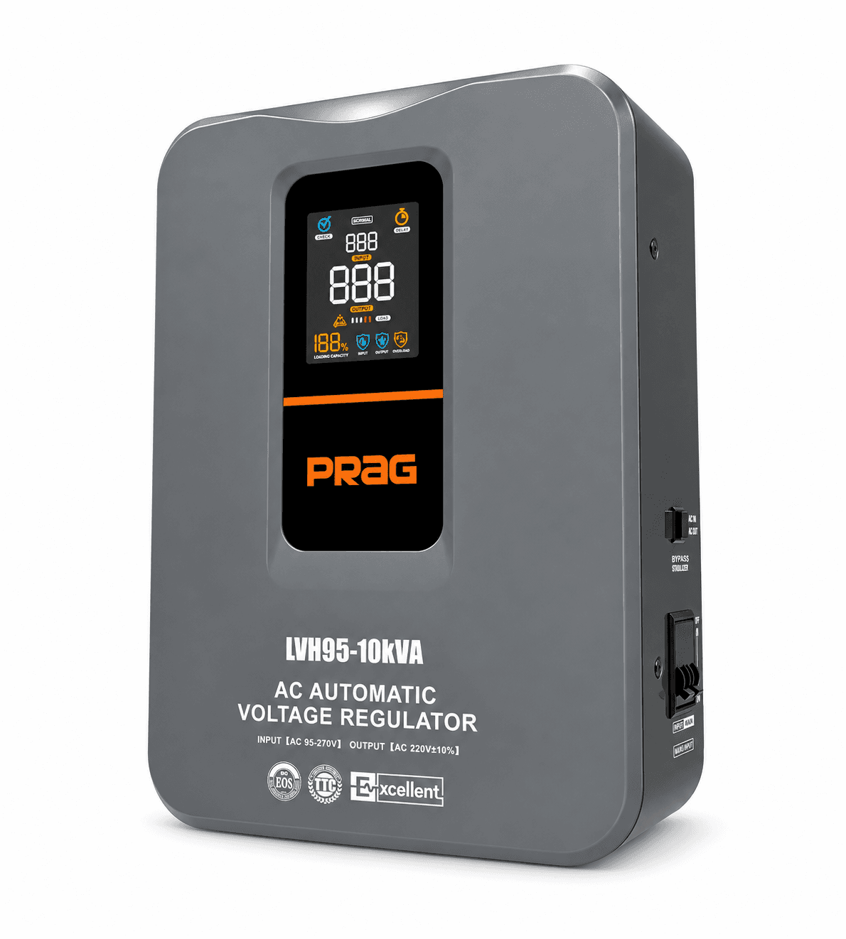 PRAG 10KVA Relay Voltage Stabilizer (95-270V)